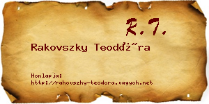 Rakovszky Teodóra névjegykártya